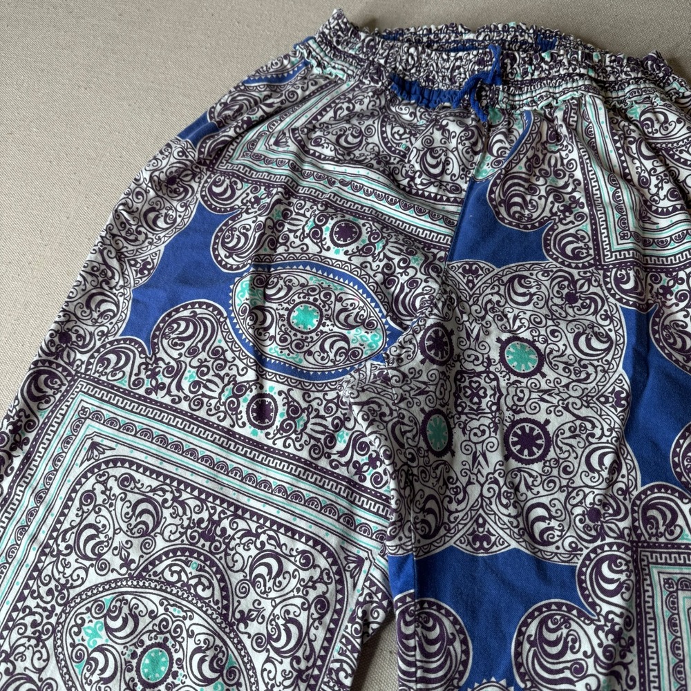 Anthropologie By Eloise Women's Paisley Cotton Wide Leg Boho Palazzo Pants Large
